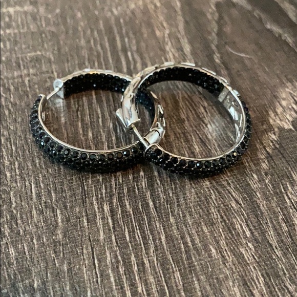 Medium Sized Joan Boyce Crystal Hoops - Picture 2 of 2